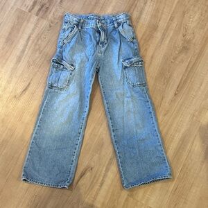 Girls Old Navy Wide Leg Cargo Jeans